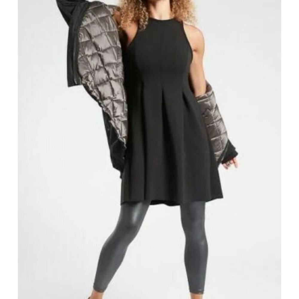 Athleta En Route Luxe Black Stretch Scuba Dress Size‎ Small